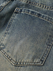 Solid Vintage Loose Jeans
