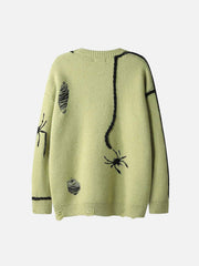 Spider Distressed Oversized Sweater