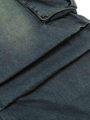 Spray-Painted Reverse Pleated Cargo Jeans