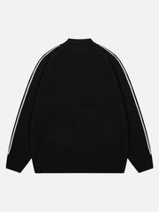 Stand Collar Racing Zip-Up Cardigan