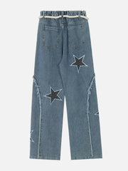 Star Embroidery Jeans