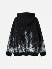 Star Graffiti Knitted Zip-Up Hoodie