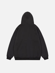 Star Print Fleece Zip Hoodie