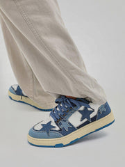 Stars Casual All-Match Denim Skate Shoes