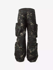 Street Dark Camouflage Zipper Cargo Pants