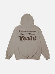 Suede Letter Foam Print Hoodie