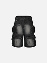 3D Multi Pocket Washed Jorts