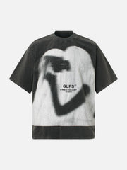 Abstract “KISSâ€?Graphics T-Shirt