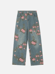 American Hip-Hop Vintage Rose Jeans