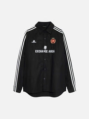 American Retro College Style Lapel Long-Sleeved Shirt