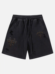 American Retro Cross Cut Hole Shorts