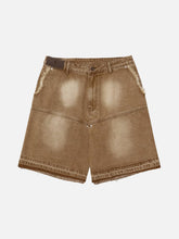 American Retro Distressed Washed Denim Shorts