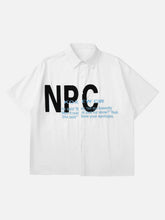 American Retro Letter Embroidered Shirt