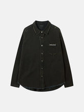 American Retro Raw Edge Cross Long Sleeve Shirt