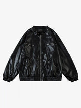 American Retro Script Embroidered Motorcycle Jacket