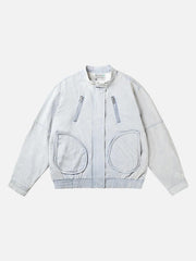 American Street Style Washed Faded Short Jacket