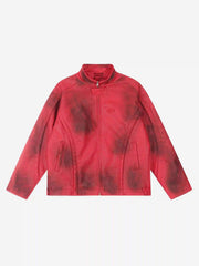 American Style 3D Embroidery Spray Color Motorcycle Jacket