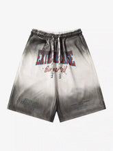 American Style Distressed Gradient Print Shorts