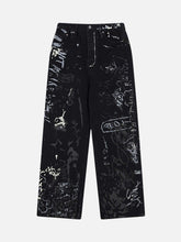 Americana Graffiti Letter Print Jeans