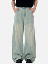 Arc Patchwork Washed Loose Jeans