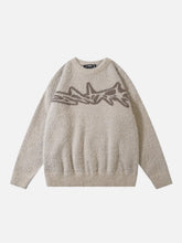 Barbed Jacquard Knitted Sweater