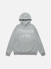 Basic Letter Print Fleece Hoodie