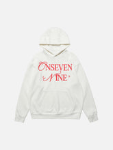Basic Letter Print Fleece Hoodie