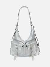 Basic Multi Pocket Faux Leather Bag