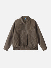 Basic Pocket Faux Leather Jacket