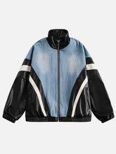 Batwing Sleeves Faux Leather Jacket