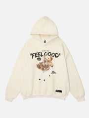 Bear Shopping Cart Print Hoodie