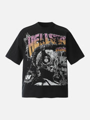 Black Graphic Crew Neck T-Shirt