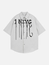 Bold Letter Graphic Short-Sleeve Shirt