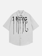 Bold Letter Graphic Short-Sleeve Shirt