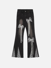 Bow Butterfly Washed Jeans
