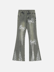 Bow Butterfly Washed Jeans