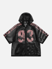 Breathable Mesh Hooded Snake Print Jersey T-Shirt