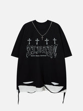 Broken Hole Fake Two Pieces Tee