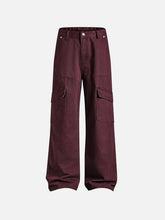 Burgundy Multi Pocket Jeans