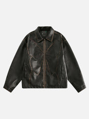 Butterfly Faux Leather Jacket