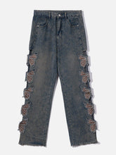 Butterfly Leg Cutout Jeans