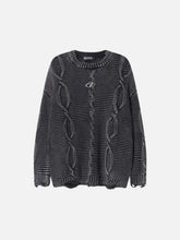 Cable Knit Ripped Sweater