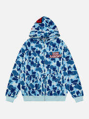 Camouflage Double Cap Design Hoodie