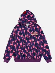 Camouflage Double Cap Design Hoodie