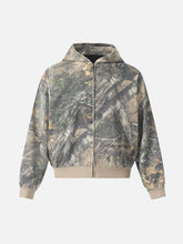 Camouflage Print Zip-Up Hoodie