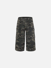 Camouflage Wrinkle Longline Jorts