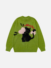 Cartoon Cat Jacquard Sweater