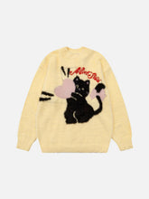 Cartoon Cat Jacquard Sweater