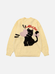 Cartoon Cat Jacquard Sweater