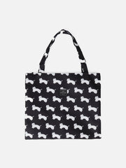 Cat Print Canvas Shoulder Bag